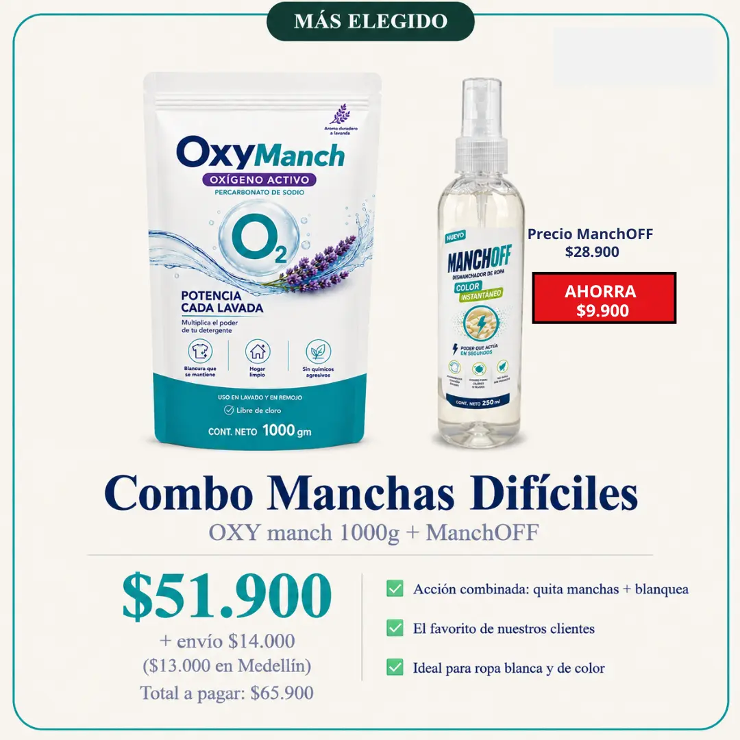 Combo Manchas Difíciles - OXY manch + ManchOFF - $51.900